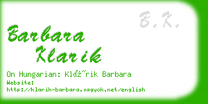 barbara klarik business card